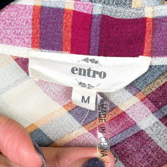 Entro Maroon Mother of Pearls Button Down Short M - Picture 5 of 9